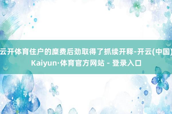 云开体育住户的糜费后劲取得了抓续开释-开云(中国)Kaiyun·体育官方网站 - 登录入口