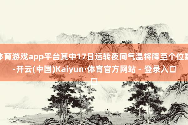 体育游戏app平台其中17日运转夜间气温将降至个位数-开云(中国)Kaiyun·体育官方网站 - 登录入口
