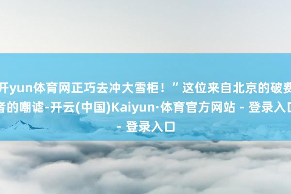开yun体育网正巧去冲大雪柜！”这位来自北京的破费者的嘲谑-开云(中国)Kaiyun·体育官方网站 - 登录入口